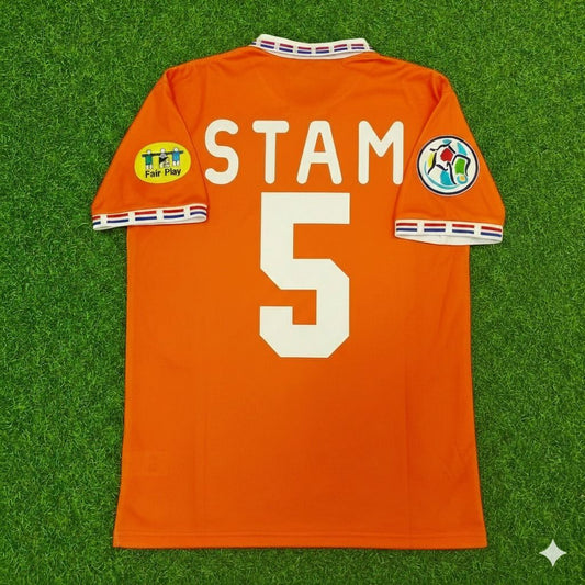 Netherlands EURO 1996 Jaap Stam Retro Home Football Jersey front view