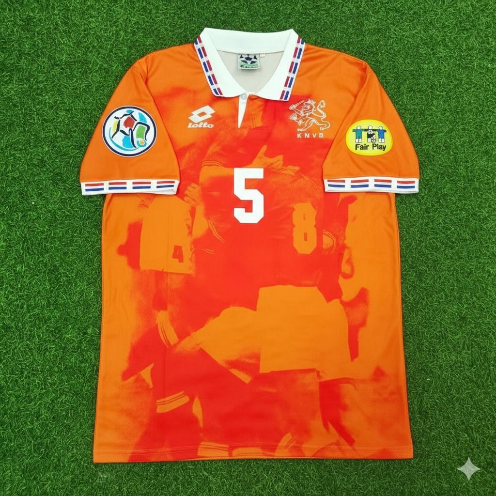 Netherlands EURO 1996 Jaap Stam Retro Home Football Jersey back view