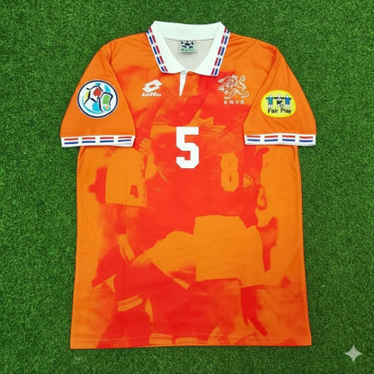 Netherlands EURO 1996 Jaap Stam Retro Home Football Jersey back view