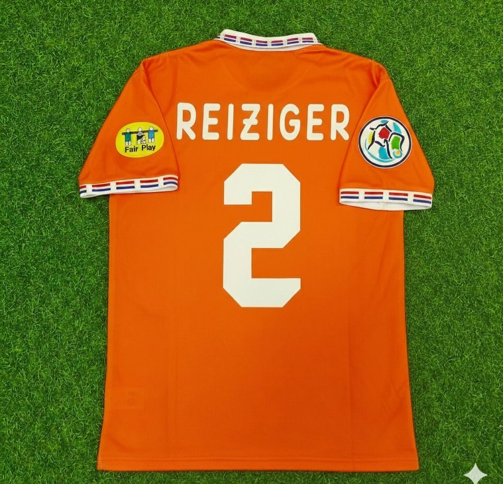 Netherlands EURO 1996 Michael Reiziger Retro Home Football Jersey front view
