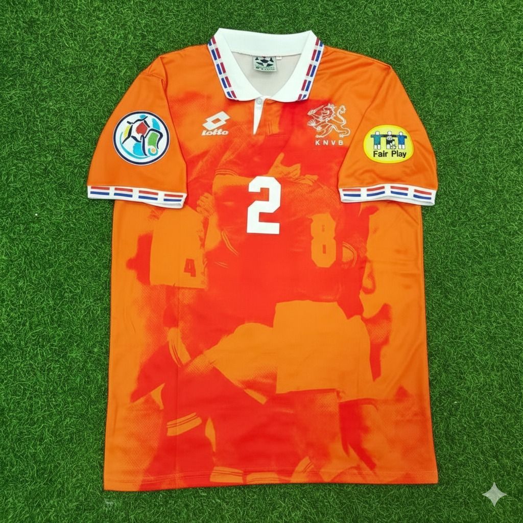 Netherlands EURO 1996 Michael Reiziger Retro Home Football Jersey back view