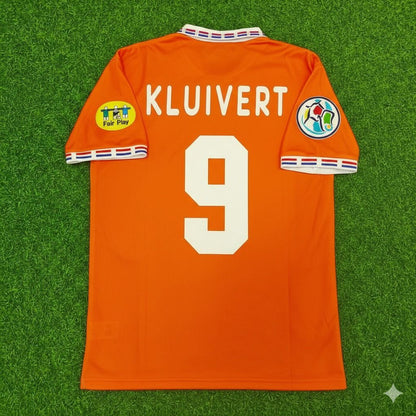 Netherlands EURO 1996 Patrick Kluivert Retro Home Football Jersey front view