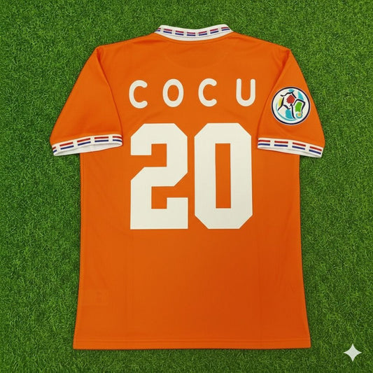Netherlands EURO 1996 Phillip Cocu Retro Home Football Jersey front view
