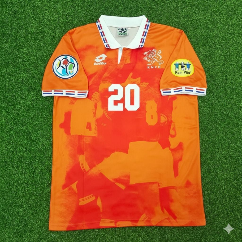 Netherlands EURO 1996 Phillip Cocu Retro Home Football Jersey back view