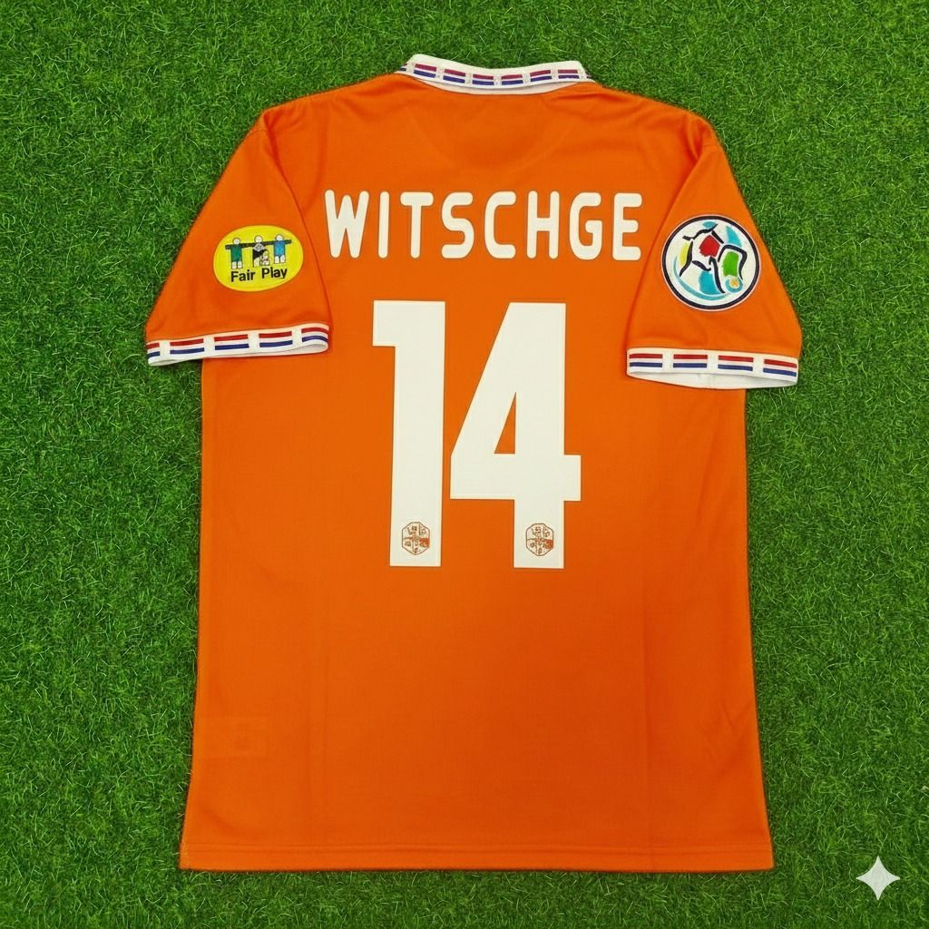 Netherlands EURO 1996 Richard Witschge Retro Home Football Jersey front view