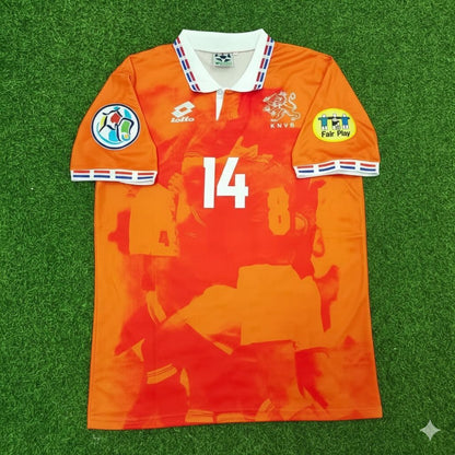 Netherlands EURO 1996 Richard Witschge Retro Home Football Jersey back view