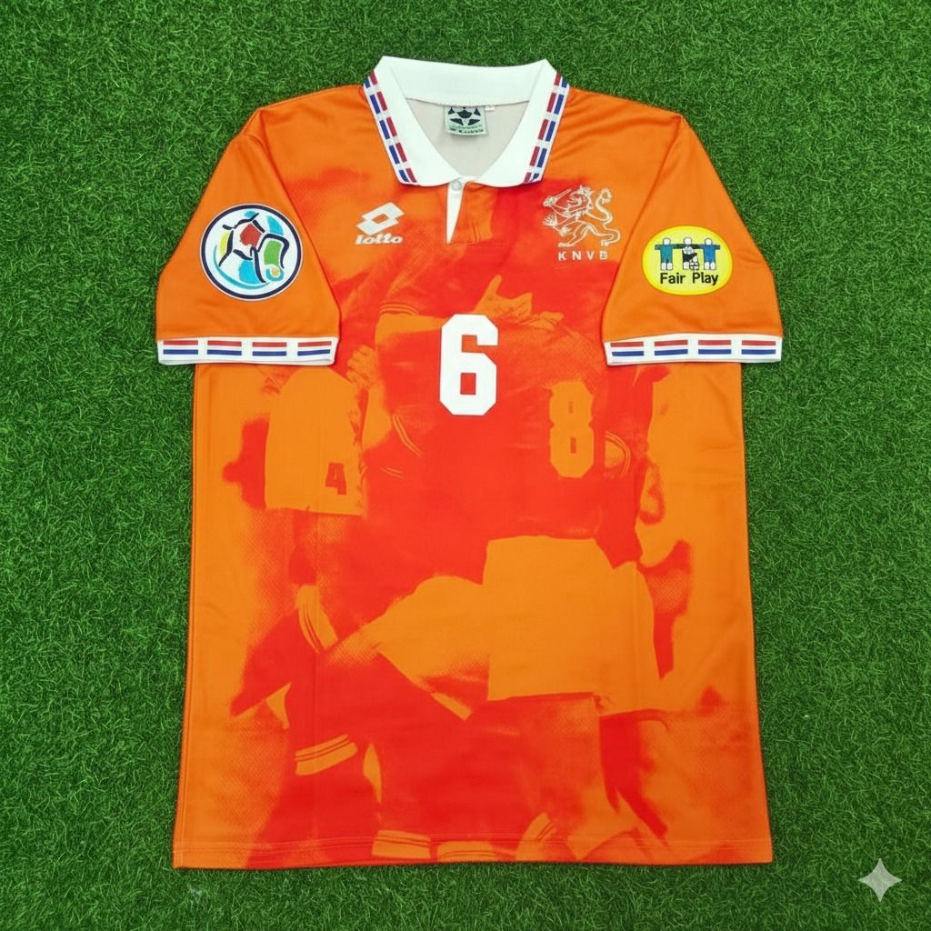 Netherlands EURO 1996 Ronald de Boer Retro Home Football Jersey back view