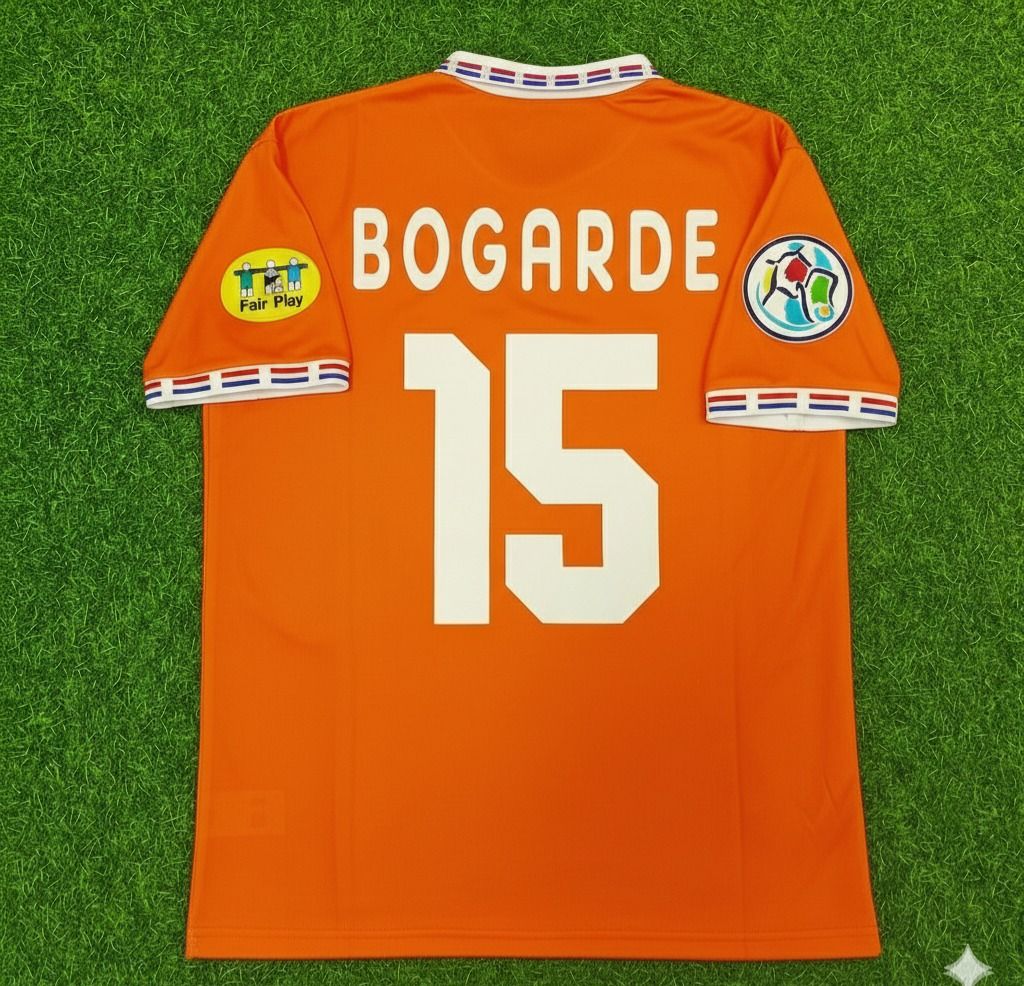Netherlands EURO 1996 Winston Bogarde Retro Home Football Jersey front view