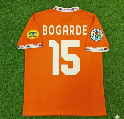 Netherlands EURO 1996 Winston Bogarde Retro Home Football Jersey front view