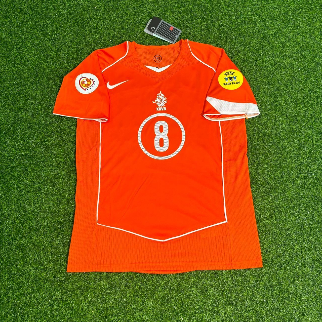 Netherlands EURO 2004 Edgar Davids Retro Home Football Jersey back view