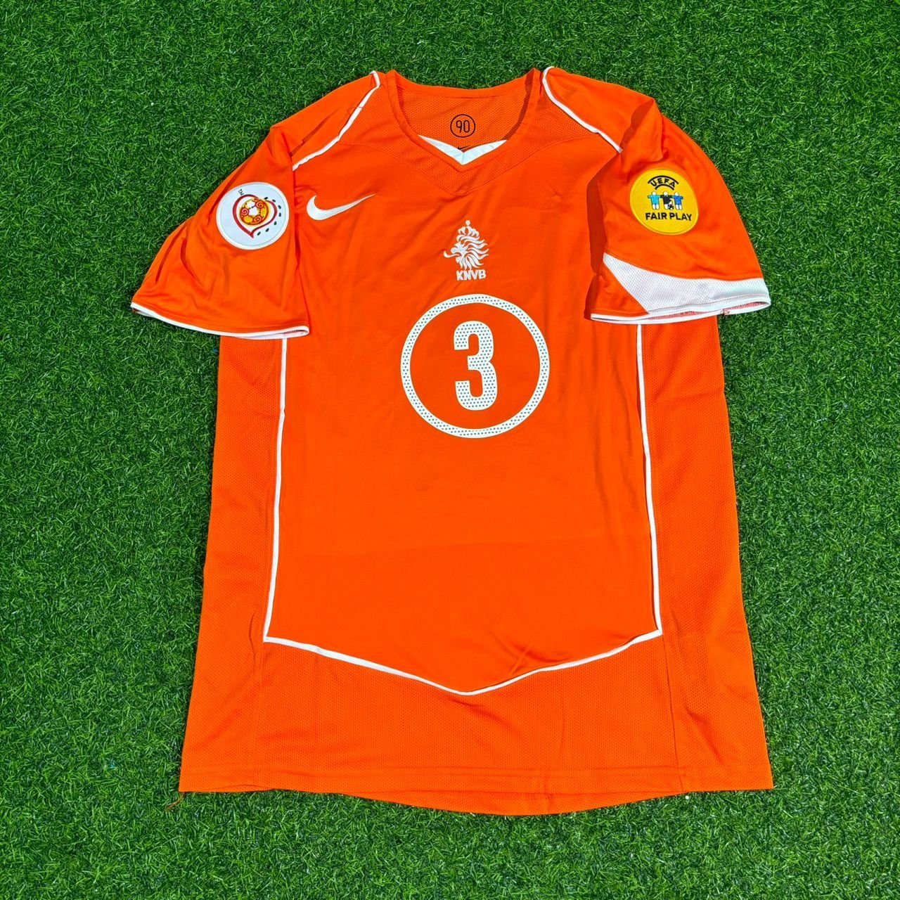 Netherlands EURO 2004 Jaap Stam Retro Home Football Jersey back view