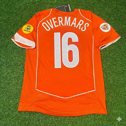 Netherlands EURO 2004 Marc Overmars Retro Home Football Jersey front view