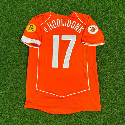 Netherlands EURO 2004 Pierre van Hoojdonk Retro Home Football Jersey front view