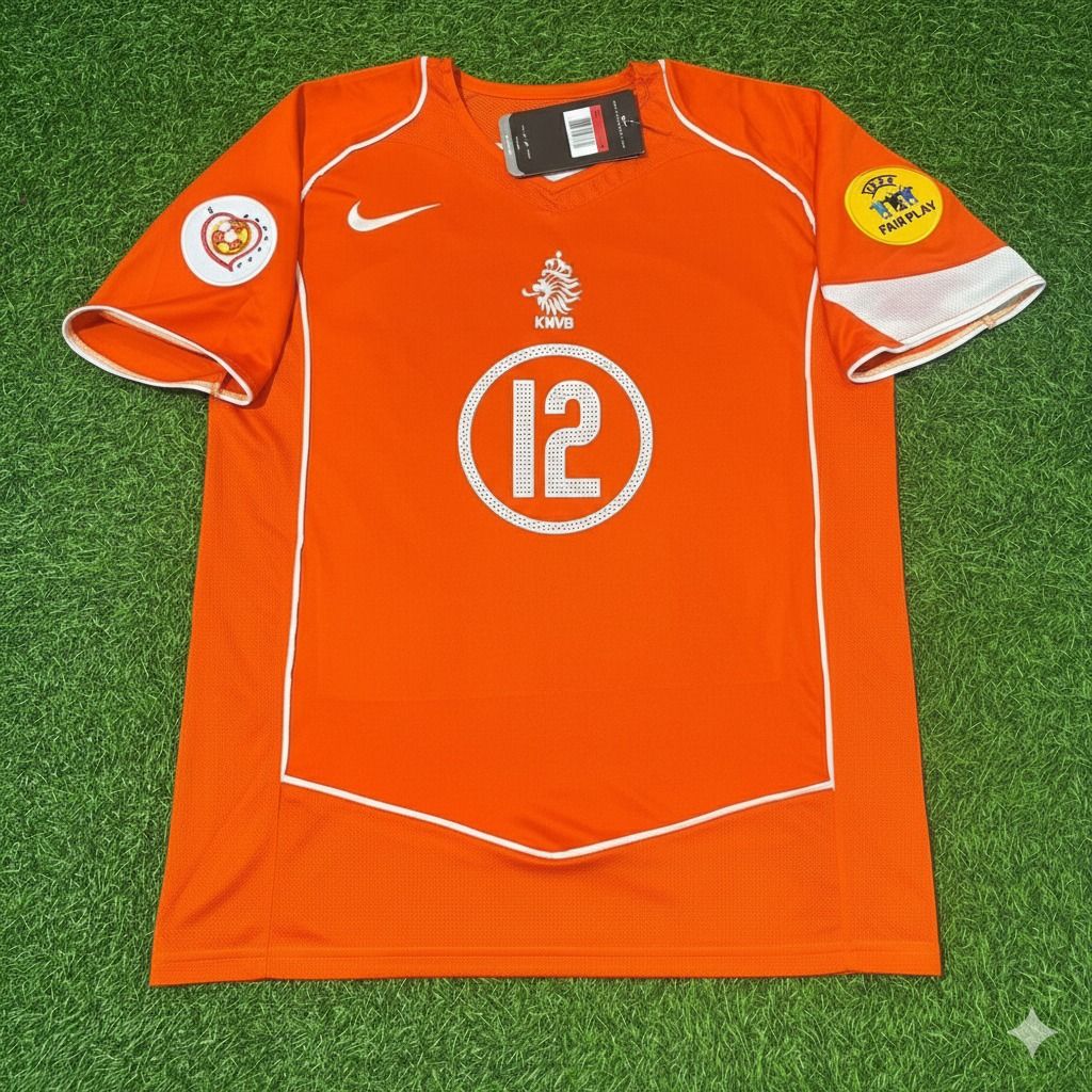Netherlands EURO 2004 Roy Makaay Retro Home Football Jersey back view