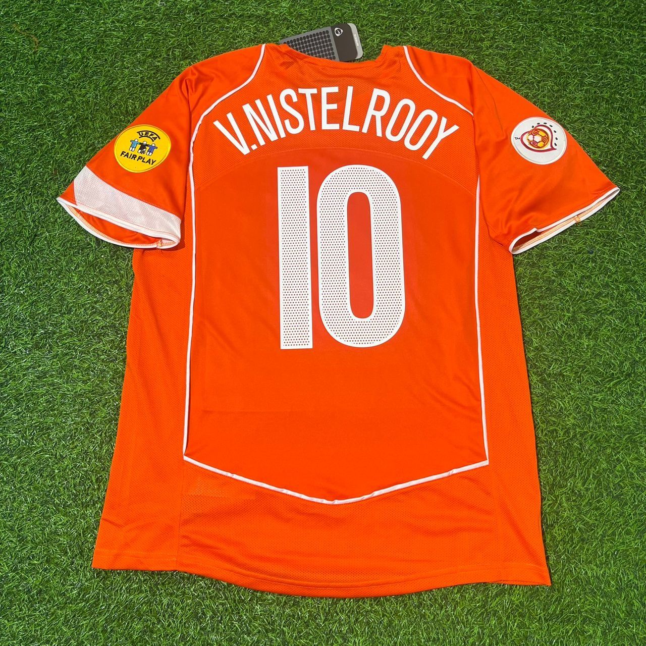 Netherlands EURO 2004 Ruud van Nistelrooy Retro Home Football Jersey front view