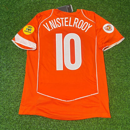 Netherlands EURO 2004 Ruud van Nistelrooy Retro Home Football Jersey front view