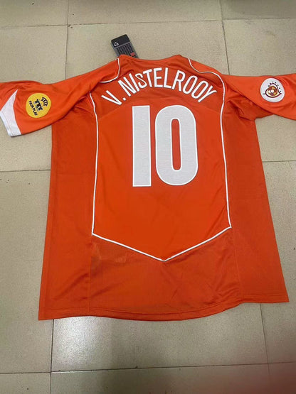 Netherlands EURO 2004 Ruud van Nistelrooy Retro Home Football Jersey detail view