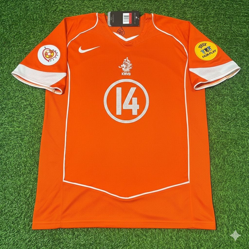 Netherlands EURO 2004 Wesley Sneijder Retro Home Football Jersey back view