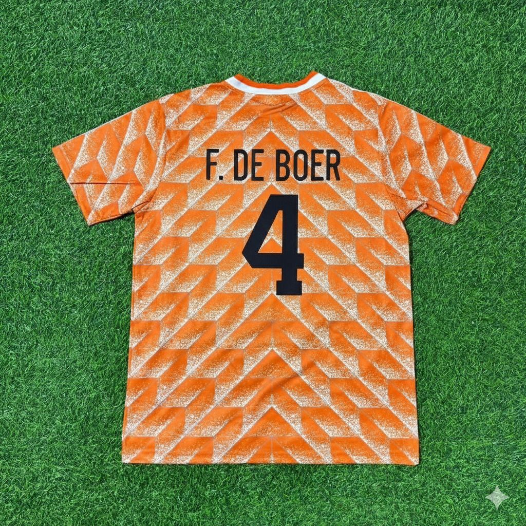 Netherlands Frank de Boer Retro Home Football Jersey front view