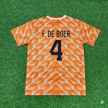 Netherlands Frank de Boer Retro Home Football Jersey front view