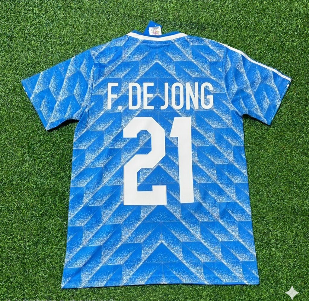 Netherlands Frenkie de Jong Retro Football Jersey front view