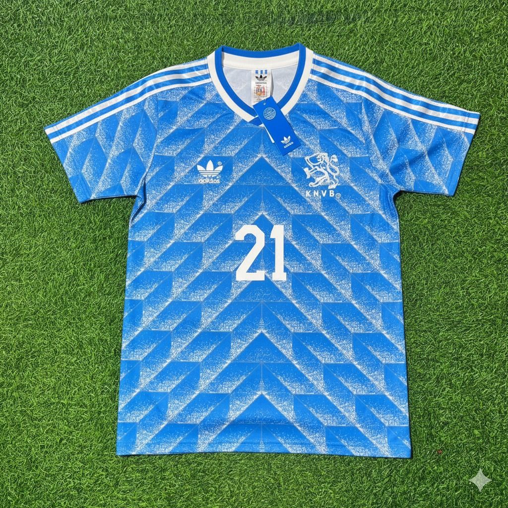Netherlands Frenkie de Jong Retro Football Jersey back view