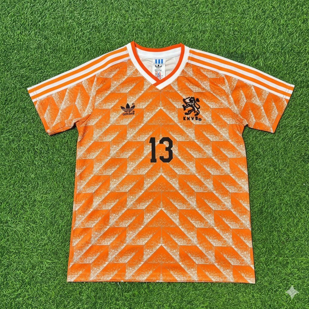 Netherlands Johan Neeskens Retro Home Football Jersey back view