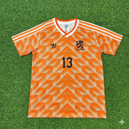 Netherlands Johan Neeskens Retro Home Football Jersey back view