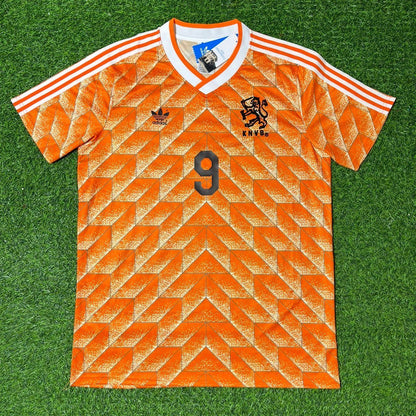Netherlands Justin Kluivert Retro Home Football Jersey back view