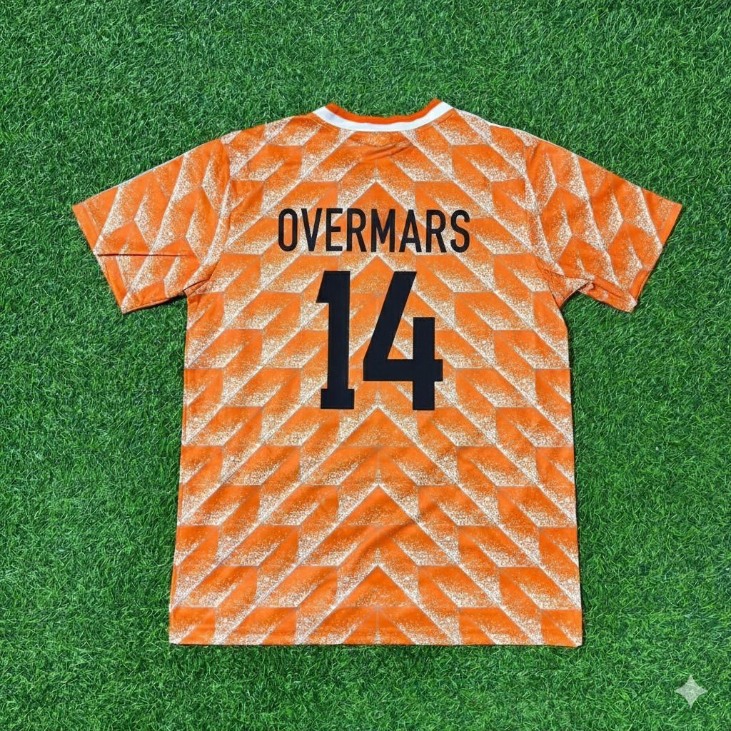 Netherlands Marc Overmars Retro Home Football Jersey front view