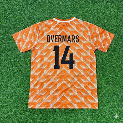 Netherlands Marc Overmars Retro Home Football Jersey front view