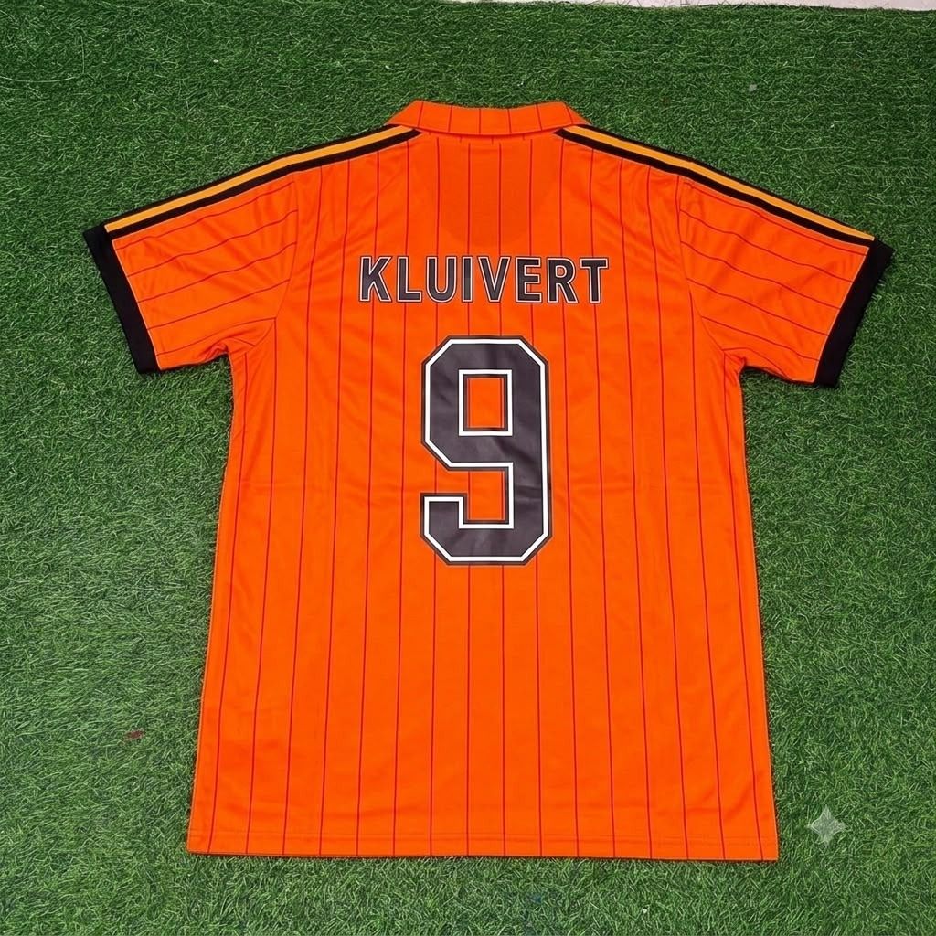 Netherlands Patrick Kluivert Retro Home Football Jersey front view