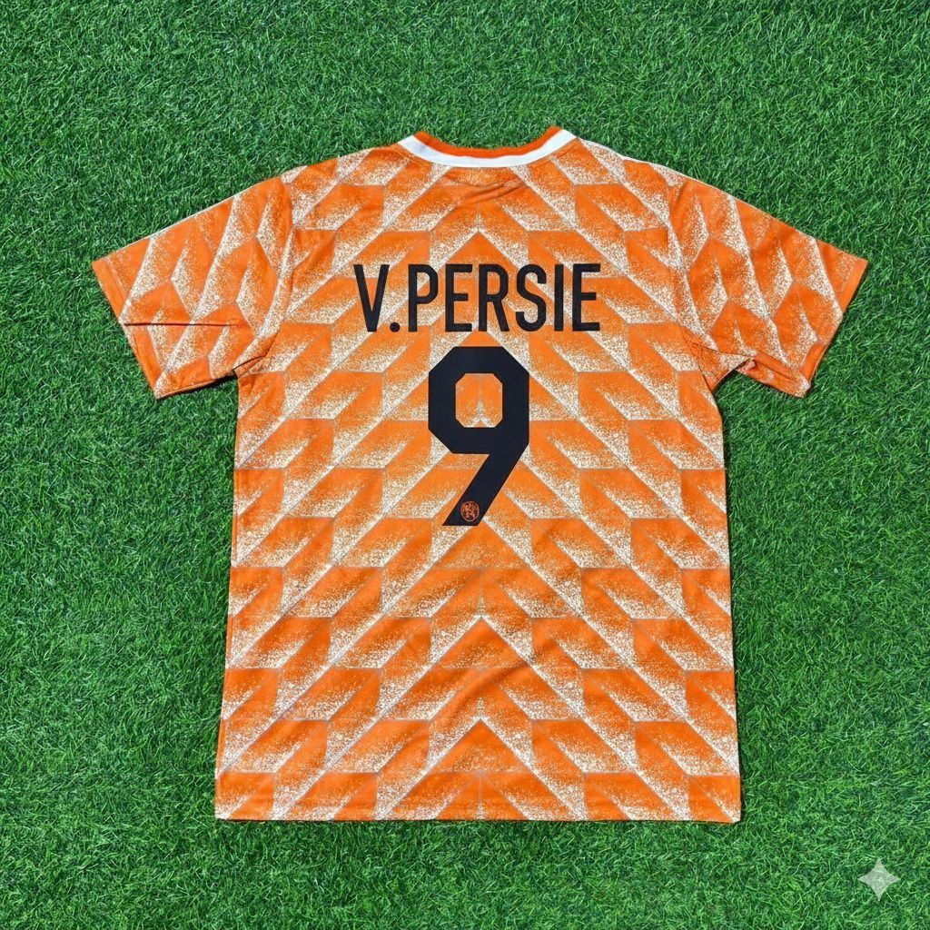 Netherlands Robin van Persie Retro Home Football Jersey front view