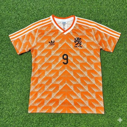 Netherlands Robin van Persie Retro Home Football Jersey back view
