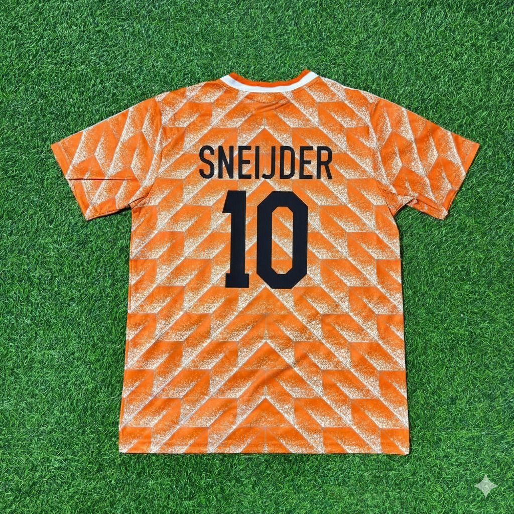 Netherlands Wesley Sneijder Retro Home Football Jersey front view