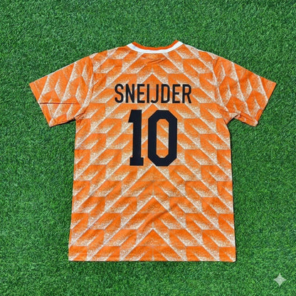 Netherlands Wesley Sneijder Retro Home Football Jersey front view