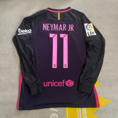 Barcelona Neymar Jr 14/15 Retro Pink Printing Long Sleeve Football Jersey