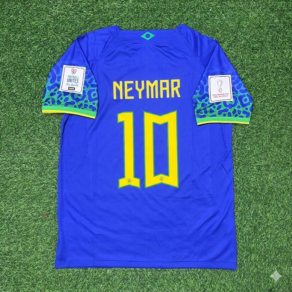 Brazil World Cup 2022 Neymar Jr Retro Football Jersey
