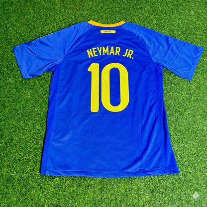 Brazil World Cup 2010 Neymar Jr. Retro Blue Jersey Trikot
