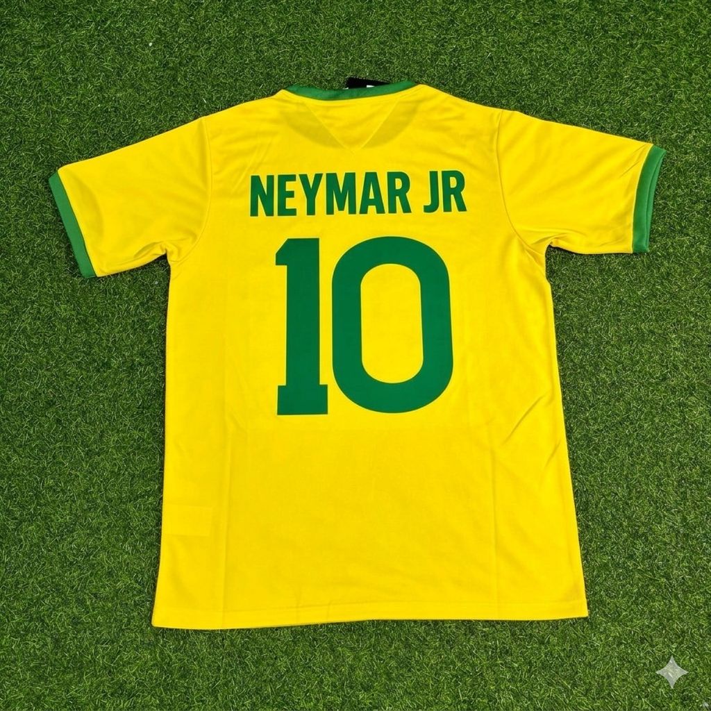 Brazil Neymar Jr Retro Home Football Jersey Trikot Maillot