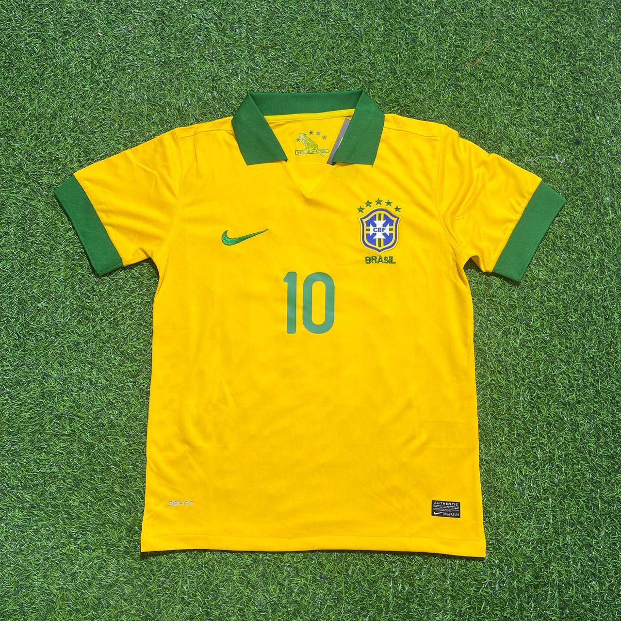 Brazil Neymar Jr. 10 2014 Retro Football Jersey Kit