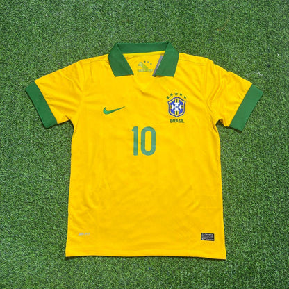 Brazil Neymar Jr. 10 2014 Retro Football Jersey Kit