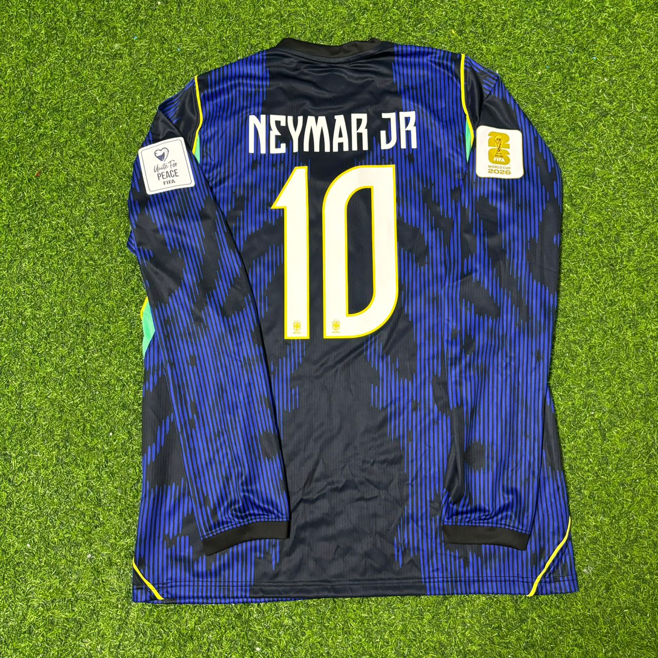 Brazil World Cup 2026 Neymar Jr #10 Long Sleeve Blue Away Jersey Trikot