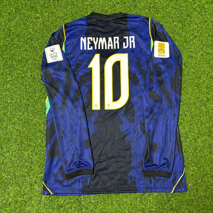 Brazil World Cup 2026 Neymar Jr #10 Long Sleeve Blue Away Jersey Trikot