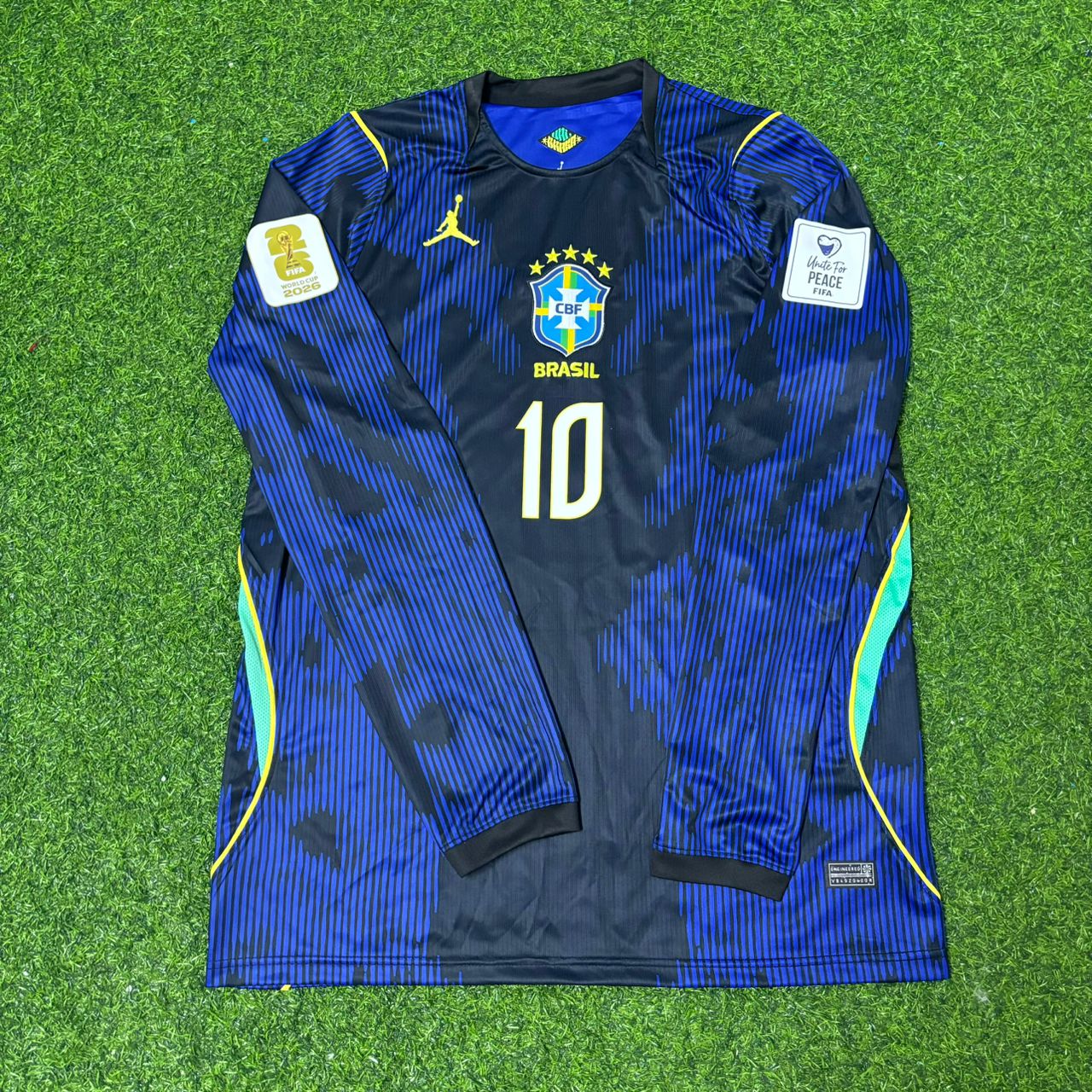 Brazil World Cup 2026 Neymar Jr #10 Long Sleeve Blue Away Jersey Trikot