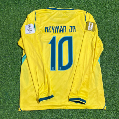 Brazil World Cup 2026 Neymar Jr #10 Long Sleeve Home Yellow Football Jersey
