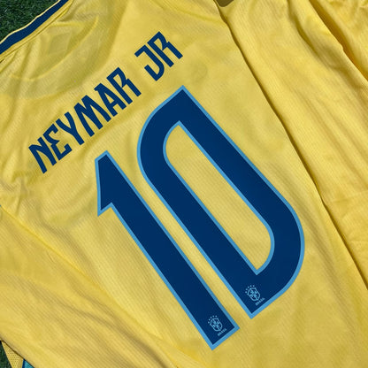 Brazil World Cup 2026 Neymar Jr #10 Long Sleeve Home Yellow Football Jersey