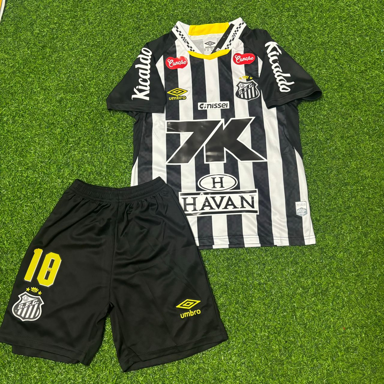 Santos Neymar Jr #10 Kids 2026 Black Soccer Jersey Trikot