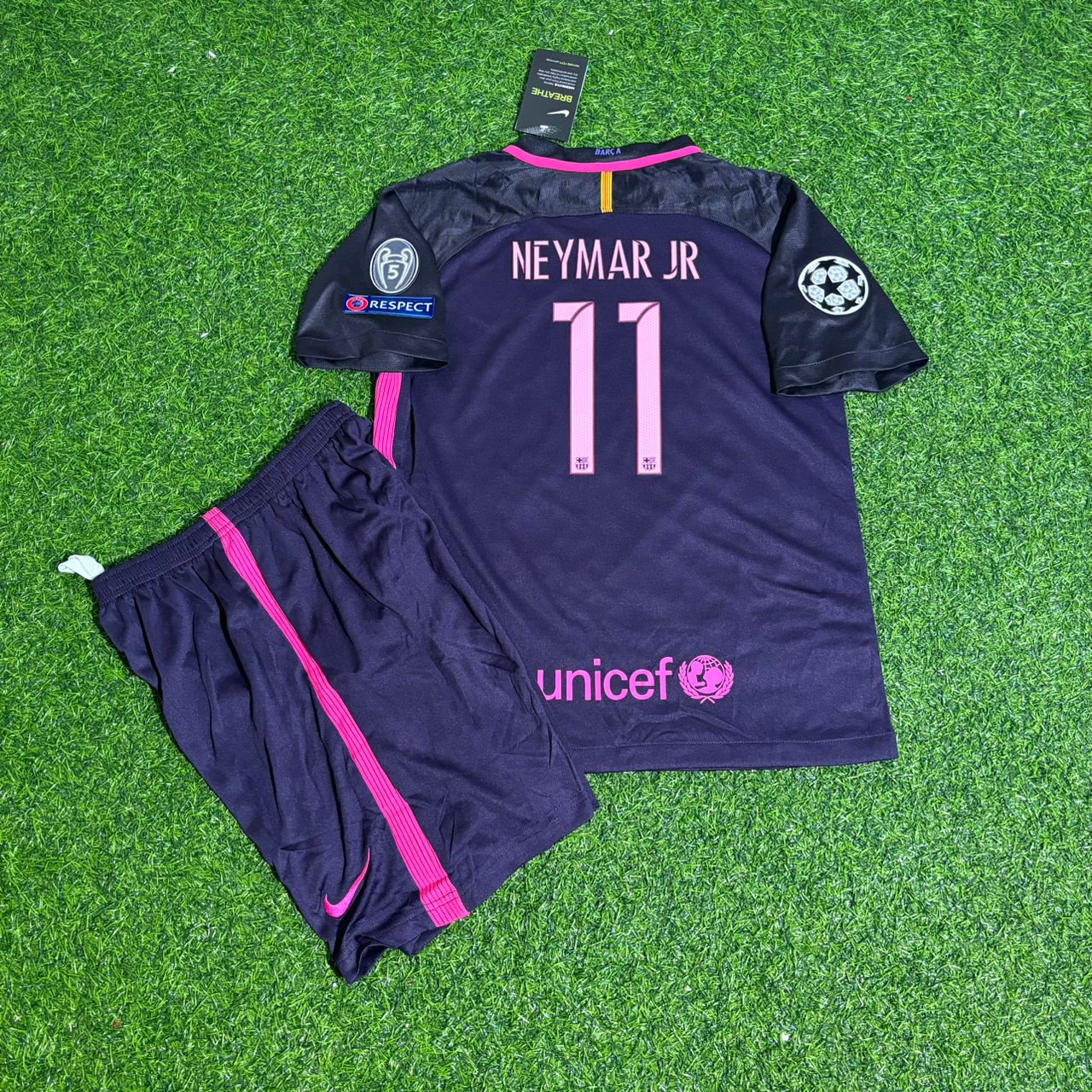 Barcelona Neymar Jr 2014/2015 Champions League Kids Football Jersey