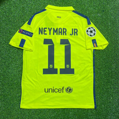 Barcelona Neymar Jr 14/15 Retro Yellow Football Jersey Soccer Shirt